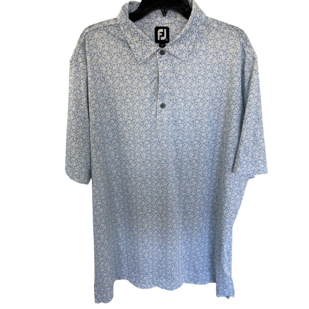 FJ Blue Floral Polo Shirt XL